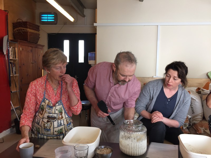 For participants who prepared their own starters (fermented flour) Joe gave feedback on each of them.